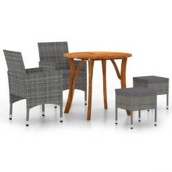 vidaXL Juego de comedor de jardín de 5 piezas gris