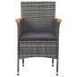 vidaXL Juego de comedor de jardín de 5 piezas gris