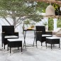 vidaXL Mesa sillas jardín 5 pzas ratán sintético vidrio templado negro vidaXL Mesa sillas jardín 5 pzas ratán sintético vidrio templado negro