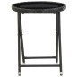 vidaXL Mesa sillas jardín 5 pzas ratán sintético vidrio templado negro vidaXL Mesa sillas jardín 5 pzas ratán sintético vidrio templado negro