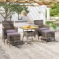 vidaXL Set de comedor jardín 5 pzas ratán sintético madera acacia gris vidaXL Set de comedor jardín 5 pzas ratán sintético madera acacia gris