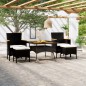vidaXL Set comedor jardín 5 pzas ratán sintético y madera acacia negro vidaXL Set comedor jardín 5 pzas ratán sintético y madera acacia negro