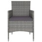 vidaXL Set comedor jardín 5 pzas ratán sintético vidrio templado gris vidaXL Set comedor jardín 5 pzas ratán sintético vidrio templado gris