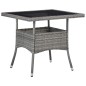 vidaXL Set comedor jardín 5 pzas ratán sintético vidrio templado gris vidaXL Set comedor jardín 5 pzas ratán sintético vidrio templado gris