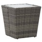 vidaXL Mesa sillas jardín 5 pzas ratán sintético vidrio templado gris vidaXL Mesa sillas jardín 5 pzas ratán sintético vidrio templado gris