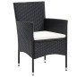 vidaXL Set comedor jardín 5 pzas ratán sintético vidrio templado negro vidaXL Set comedor jardín 5 pzas ratán sintético vidrio templado negro