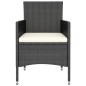 vidaXL Set comedor jardín 5 pzas ratán sintético vidrio templado negro vidaXL Set comedor jardín 5 pzas ratán sintético vidrio templado negro