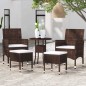 vidaXL Juego de muebles de jardín de 5 piezas ratán sintético marrón