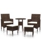 vidaXL Juego de muebles de jardín de 5 piezas ratán sintético marrón