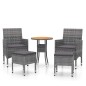 vidaXL Juego de muebles de jardín de 5 piezas ratán sintético gris vidaXL Juego de muebles de jardín de 5 piezas ratán sintético gris