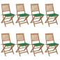 vidaXL Sillas de jardín plegables 8 uds madera maciza acacia y cojines vidaXL Sillas de jardín plegables 8 uds madera maciza acacia y cojines