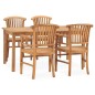 vidaXL Juego de comedor de jardín 5 piezas madera maciza de teca vidaXL Juego de comedor de jardín 5 piezas madera maciza de teca