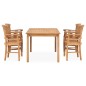 vidaXL Juego de comedor de jardín 5 piezas madera maciza de teca vidaXL Juego de comedor de jardín 5 piezas madera maciza de teca