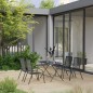 vidaXL Juego muebles de comedor de jardín de 5 piezas acero antracita vidaXL Juego muebles de comedor de jardín de 5 piezas acero antracita