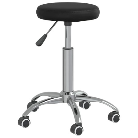 vidaXL Taburete de masaje cuero sintético negro