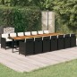 vidaXL Set comedor de jardín con cojines 15 pzas ratán sintético negro vidaXL Set comedor de jardín con cojines 15 pzas ratán sintético negro