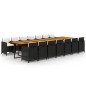 vidaXL Set comedor de jardín con cojines 15 pzas ratán sintético negro vidaXL Set comedor de jardín con cojines 15 pzas ratán sintético negro