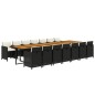 vidaXL Set comedor de jardín con cojines 15 pzas ratán sintético negro vidaXL Set comedor de jardín con cojines 15 pzas ratán sintético negro