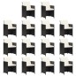 vidaXL Set comedor de jardín con cojines 15 pzas ratán sintético negro vidaXL Set comedor de jardín con cojines 15 pzas ratán sintético negro