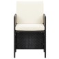 vidaXL Set comedor de jardín con cojines 15 pzas ratán sintético negro vidaXL Set comedor de jardín con cojines 15 pzas ratán sintético negro