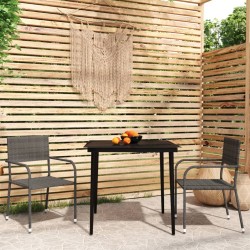 vidaXL Juego de comedor para jardín 3 piezas gris