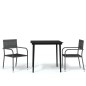vidaXL Juego de comedor para jardín 3 piezas gris vidaXL Juego de comedor para jardín 3 piezas gris