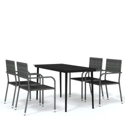 vidaXL Juego de comedor de jardín 5 piezas gris