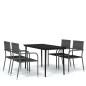 vidaXL Juego de comedor de jardín 5 piezas gris vidaXL Juego de comedor de jardín 5 piezas gris