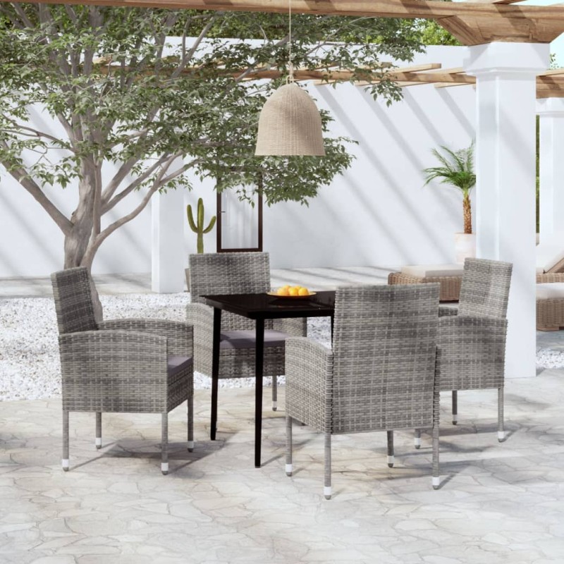 vidaXL Juego de comedor de jardín 5 piezas gris antracita vidaXL Juego de comedor de jardín 5 piezas gris antracita