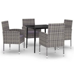 vidaXL Juego de comedor de jardín 5 piezas gris antracita