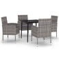 vidaXL Juego de comedor de jardín 5 piezas gris antracita vidaXL Juego de comedor de jardín 5 piezas gris antracita