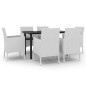 vidaXL Set comedor de jardín 7 pzas y cojines ratán sintético y vidrio vidaXL Set comedor de jardín 7 pzas y cojines ratán sintético y vidrio