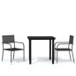 vidaXL Juego de comedor para jardín 3 piezas gris vidaXL Juego de comedor para jardín 3 piezas gris