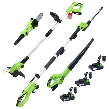 vidaXL Set de herramientas eléctricas de jardín sin cable 4 piezas