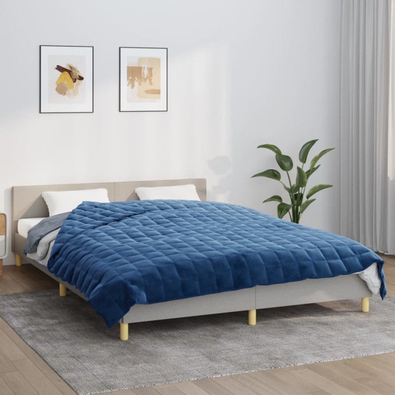 vidaXL Manta con peso tela azul 220x230 cm 11 kg vidaXL Manta con peso tela azul 220x230 cm 11 kg