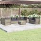 vidaXL Set de muebles de jardín 8 pzas y cojines ratán sintético gris vidaXL Set de muebles de jardín 8 pzas y cojines ratán sintético gris
