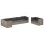vidaXL Set de muebles de jardín 8 pzas y cojines ratán sintético gris vidaXL Set de muebles de jardín 8 pzas y cojines ratán sintético gris