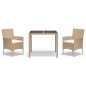 vidaXL Set comedor de jardín 3 pzas con cojines ratán sintético beige vidaXL Set comedor de jardín 3 pzas con cojines ratán sintético beige