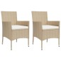 vidaXL Set comedor de jardín 3 pzas con cojines ratán sintético beige vidaXL Set comedor de jardín 3 pzas con cojines ratán sintético beige