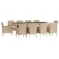 vidaXL Set comedor de jardín 11 pzas con cojines ratán sintético beige vidaXL Set comedor de jardín 11 pzas con cojines ratán sintético beige