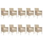 vidaXL Set comedor de jardín 11 pzas con cojines ratán sintético beige vidaXL Set comedor de jardín 11 pzas con cojines ratán sintético beige