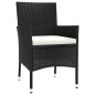 vidaXL Set de comedor jardín 11 pzas con cojines ratán sintético negro vidaXL Set de comedor jardín 11 pzas con cojines ratán sintético negro