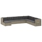 vidaXL Set de muebles de jardín 9 pzas y cojines ratán sintético gris