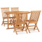 vidaXL Set de comedor de jardín plegable 5 pzas madera maciza de teca vidaXL Set de comedor de jardín plegable 5 pzas madera maciza de teca
