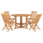 vidaXL Set de comedor de jardín plegable 5 pzas madera maciza de teca vidaXL Set de comedor de jardín plegable 5 pzas madera maciza de teca