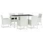 vidaXL Set comedor de jardín 7 pzas con cojines ratán sintético blanco vidaXL Set comedor de jardín 7 pzas con cojines ratán sintético blanco
