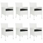 vidaXL Set comedor de jardín 7 pzas con cojines ratán sintético blanco vidaXL Set comedor de jardín 7 pzas con cojines ratán sintético blanco