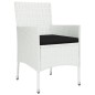 vidaXL Set comedor de jardín 7 pzas con cojines ratán sintético blanco vidaXL Set comedor de jardín 7 pzas con cojines ratán sintético blanco