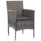 vidaXL Juego de comedor de jardín 11 piezas ratán sintético gris