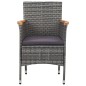 vidaXL Juego de comedor de jardín 11 piezas ratán sintético gris